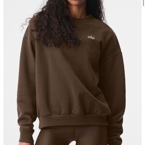 ALO Yoga Chocolate ACCOLADE Crew Neck Sweater